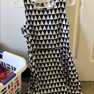 NEW checkered b&w skater dress